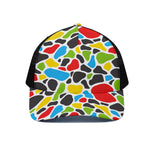 Colorful Cow Print Black Mesh Trucker Cap