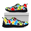 Colorful Cow Print Black Running Shoes