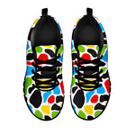 Colorful Cow Print Black Running Shoes