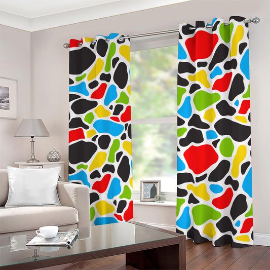 Colorful Cow Print Blackout Grommet Curtains
