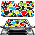 Colorful Cow Print Car Windshield Sun Shade