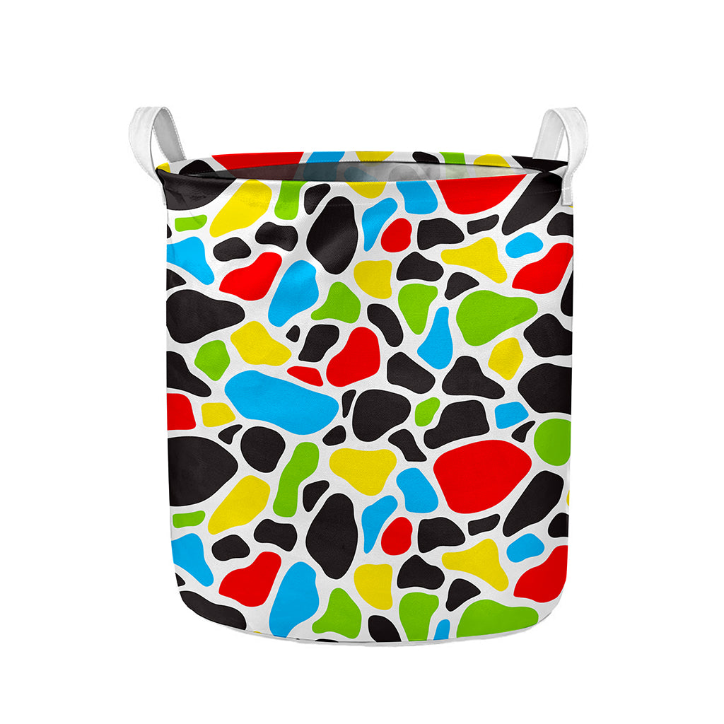 Colorful Cow Print Collapsible Laundry Basket