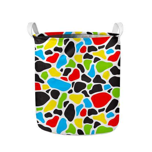 Colorful Cow Print Collapsible Laundry Basket