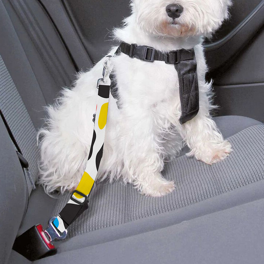 Colorful Cow Print Dog Seat Belt