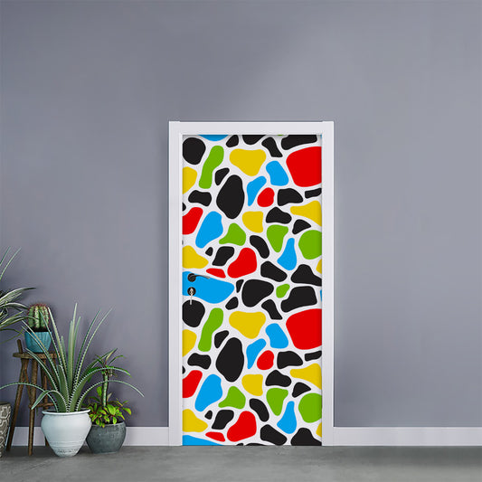 Colorful Cow Print Door Sticker