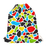Colorful Cow Print Drawstring Bag
