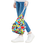 Colorful Cow Print Drawstring Bag