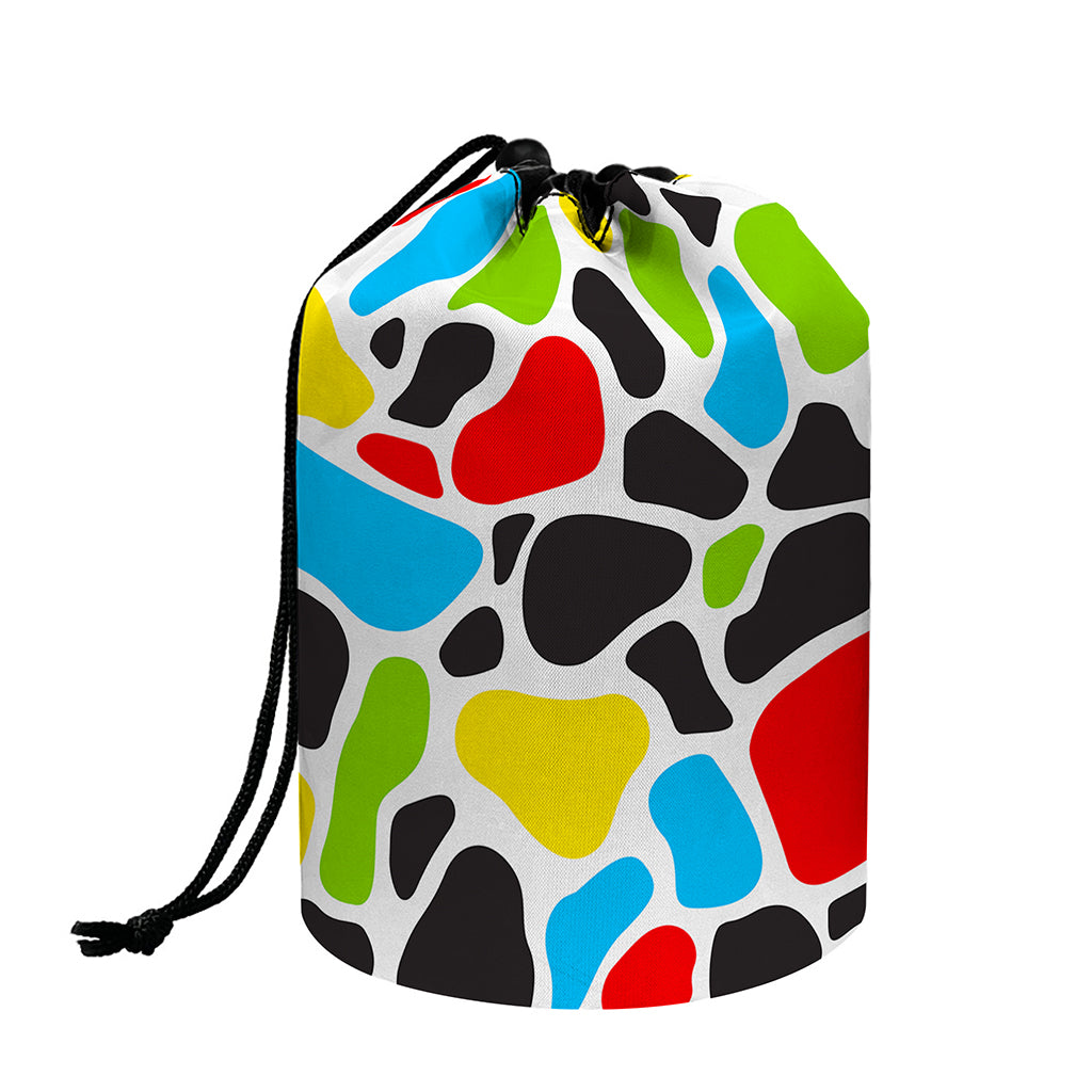 Colorful Cow Print Drawstring Makeup Bag