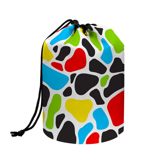 Colorful Cow Print Drawstring Makeup Bag