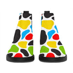 Colorful Cow Print Flat Ankle Boots