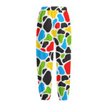 Colorful Cow Print Fleece Lined Knit Pants