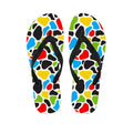 Colorful Cow Print Flip Flops