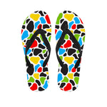 Colorful Cow Print Flip Flops