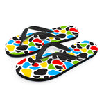 Colorful Cow Print Flip Flops
