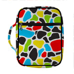 Colorful Cow Print Front Pocket Bible Bag