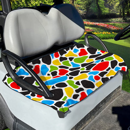 Colorful Cow Print Golf Cart Seat Cover