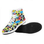 Colorful Cow Print High Top Leather Sneakers