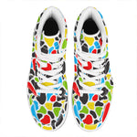 Colorful Cow Print High Top Leather Sneakers