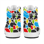 Colorful Cow Print High Top Leather Sneakers