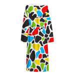 Colorful Cow Print Hooded Bathrobe