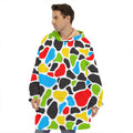 Colorful Cow Print Hoodie Blanket