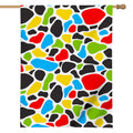Colorful Cow Print House Flag