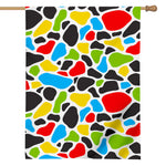 Colorful Cow Print House Flag