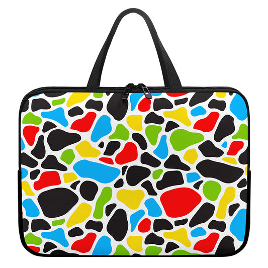 Colorful Cow Print Laptop Sleeve With Handle