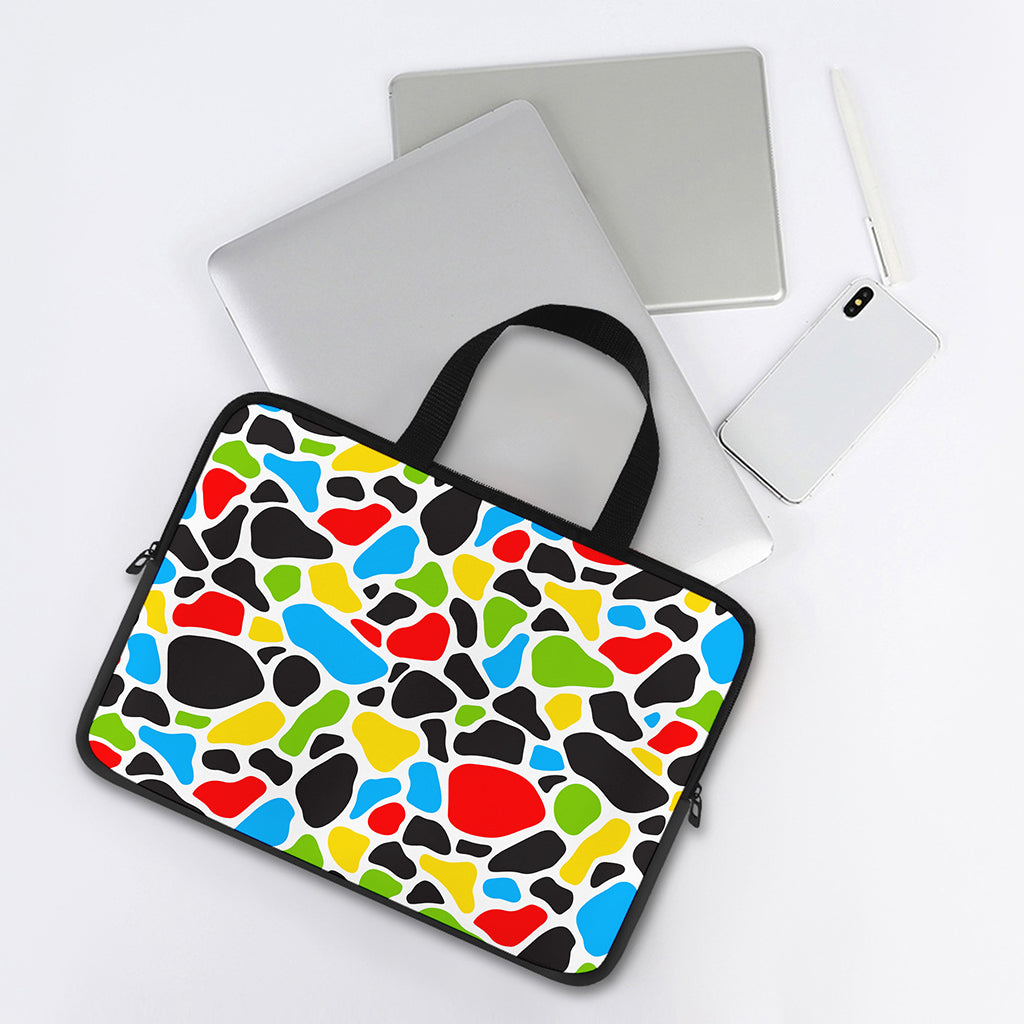 Colorful Cow Print Laptop Sleeve With Handle