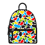 Colorful Cow Print Leather Backpack