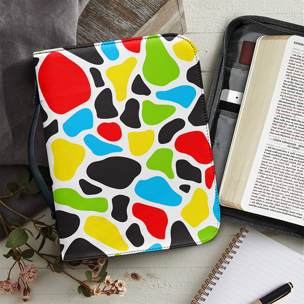 Colorful Cow Print Leather Bible Cover
