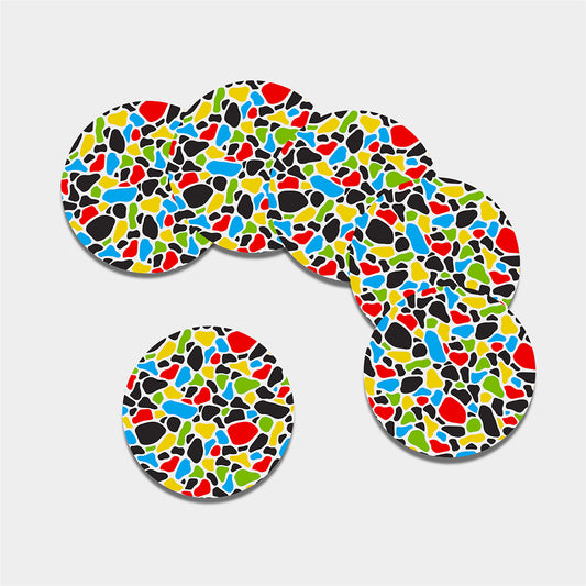 Colorful Cow Print Leather Coaster Set