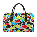 Colorful Cow Print Leather Duffel Bag