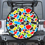 Colorful Cow Print Leather Spare Tire Cover