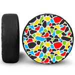 Colorful Cow Print Leather Spare Tire Cover