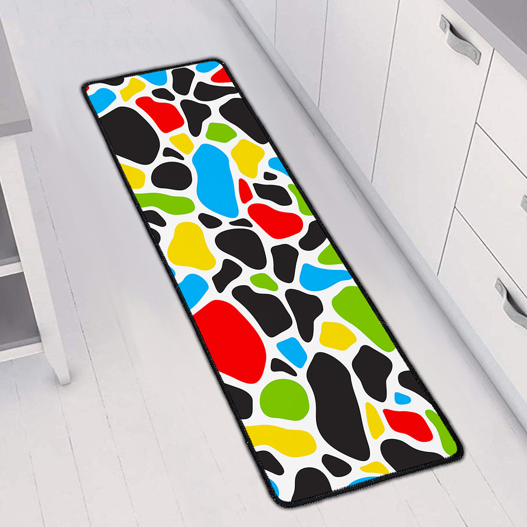 Colorful Cow Print Long Kitchen Mat