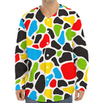 Colorful Cow Print Long Sleeve Baseball Jersey