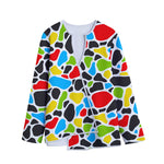 Colorful Cow Print Long Sleeve Short Coat