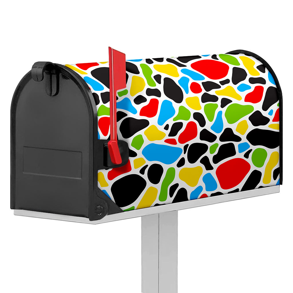 Colorful Cow Print Mailbox Cover