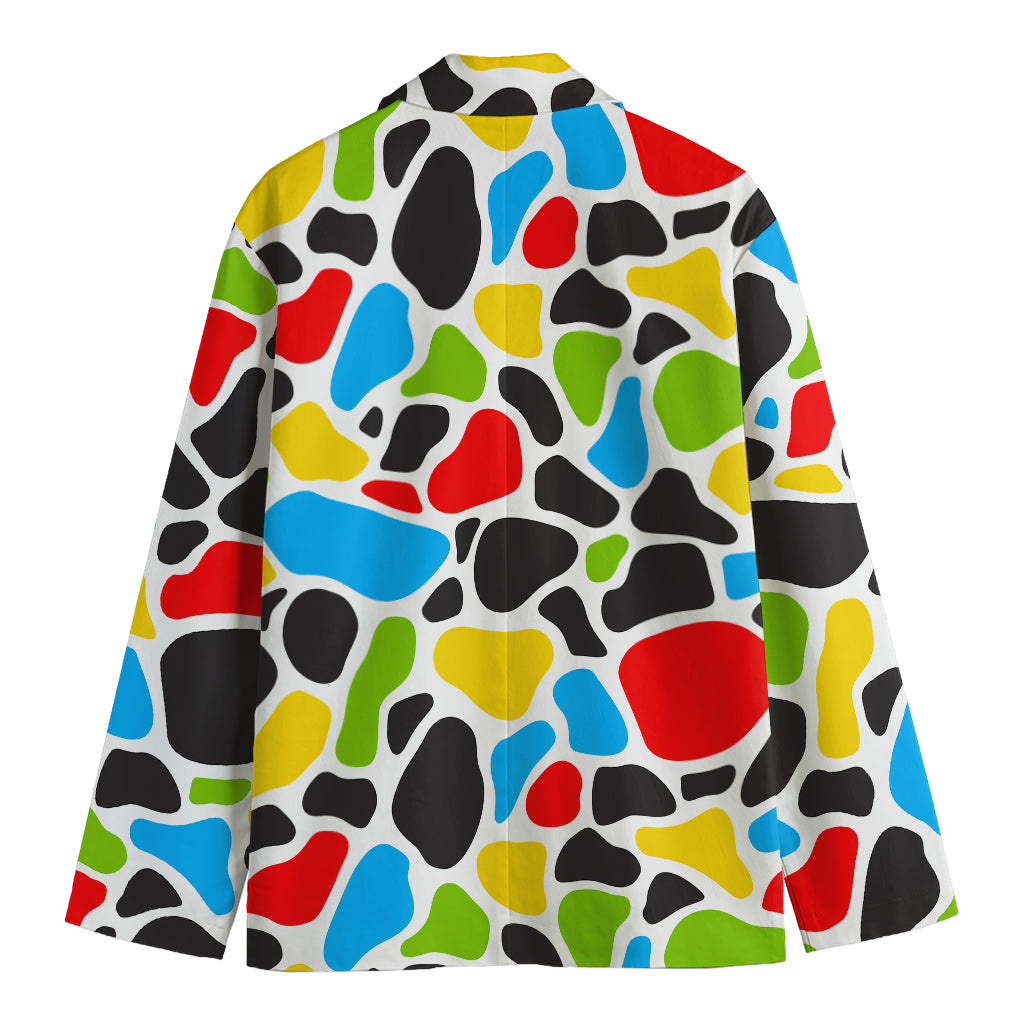 Colorful Cow Print Men's Blazer