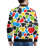 Colorful Cow Print Men's Bomber Jacket