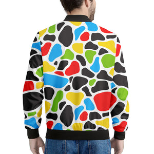 Colorful Cow Print Men's Bomber Jacket