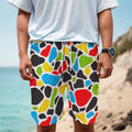 Colorful Cow Print Men's Cargo Shorts