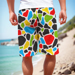 Colorful Cow Print Men's Cargo Shorts