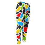 Colorful Cow Print Men's Compression Pants