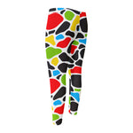 Colorful Cow Print Men's Compression Pants