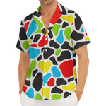 Colorful Cow Print Men's Deep V-Neck Shirt