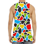 Colorful Cow Print Men's Muscle Tank Top