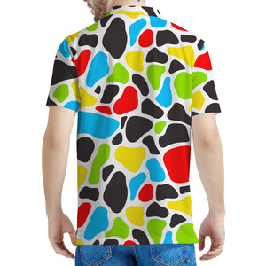 Colorful Cow Print Men's Polo Shirt