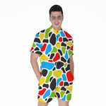 Colorful Cow Print Men's Rompers